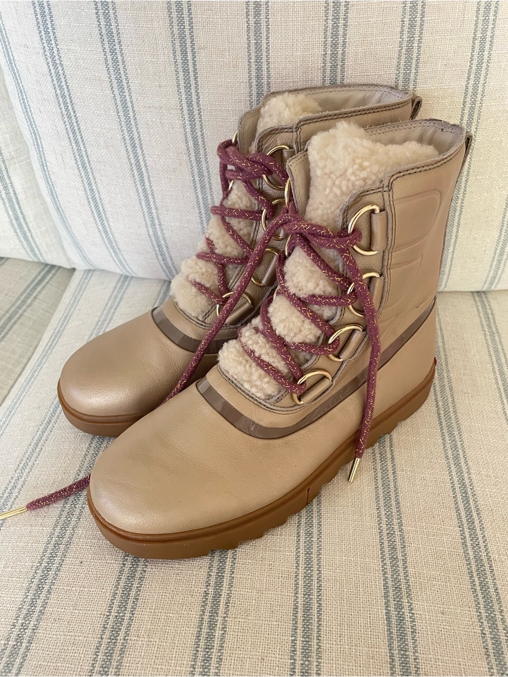 Sorel Joan of Arctic Next Lite Lux Boots Metallic Sherpa Anthropologie US 8.5
